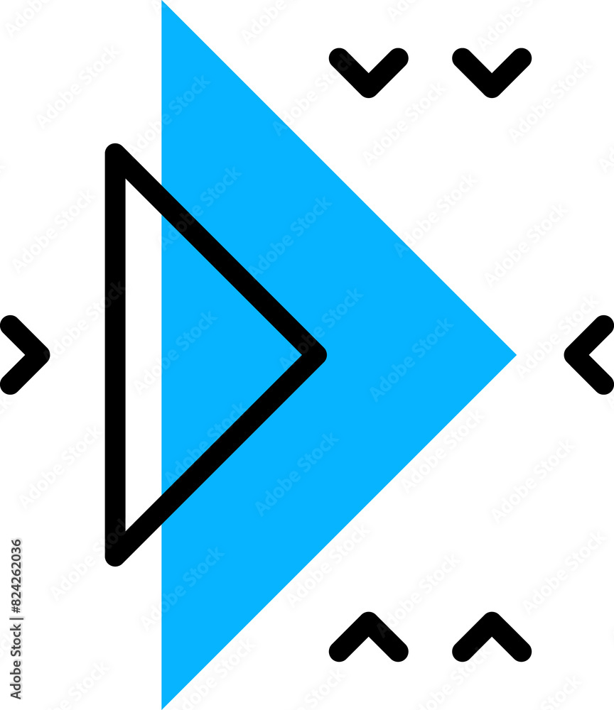 Aufkleber abstract geometric memphis shape of blue triangle