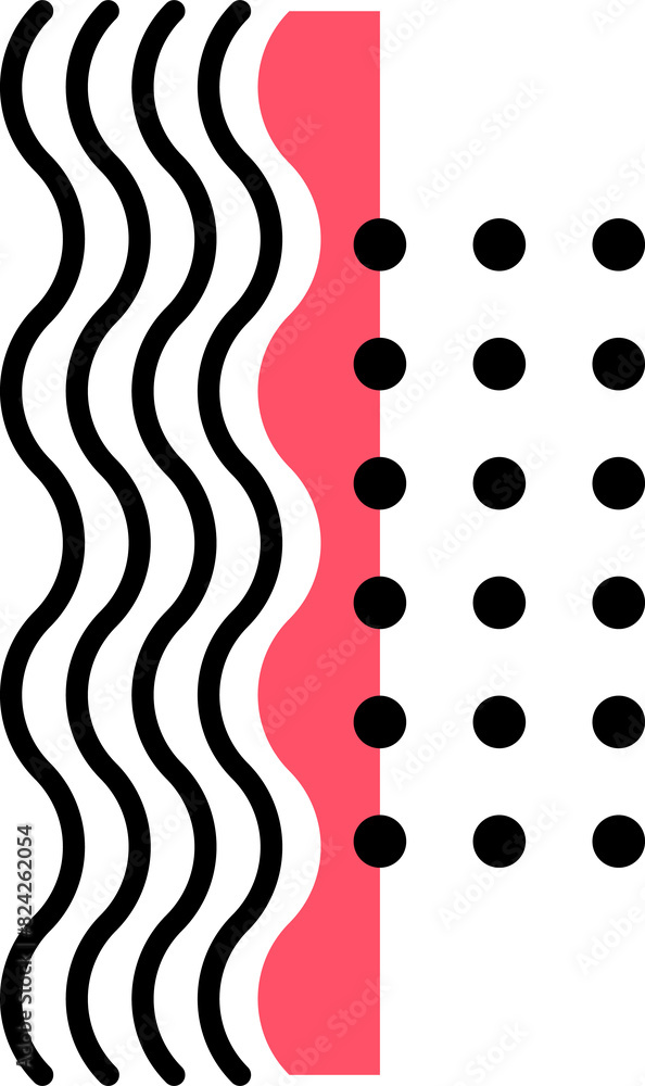 Poster abstract geometric memphis wavy vertical lines