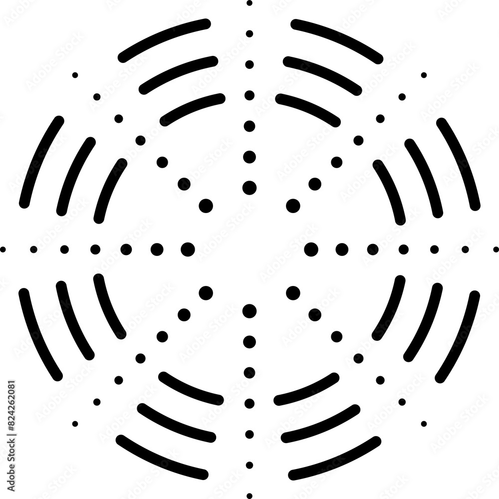 Poster abstract geometric memphis round shape with dots