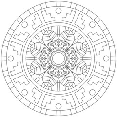 Leaf Flower Petal Coloring Mandala Art Simple Graphic Shape Vector Floral Oriental Outline Vintage Decorative Elements Pattern Illustration Islam Arabic Indian Turkish Mystic Religion Morals Lotus
