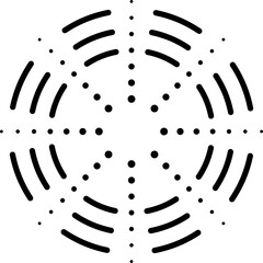 Abstract geometric Memphis round shape with dots