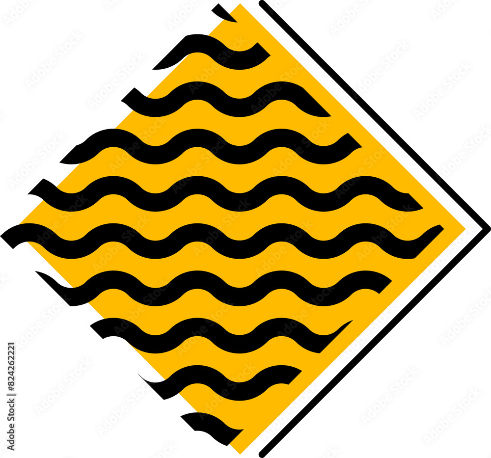 Poster abstract geometric memphis rhombus shape with wave