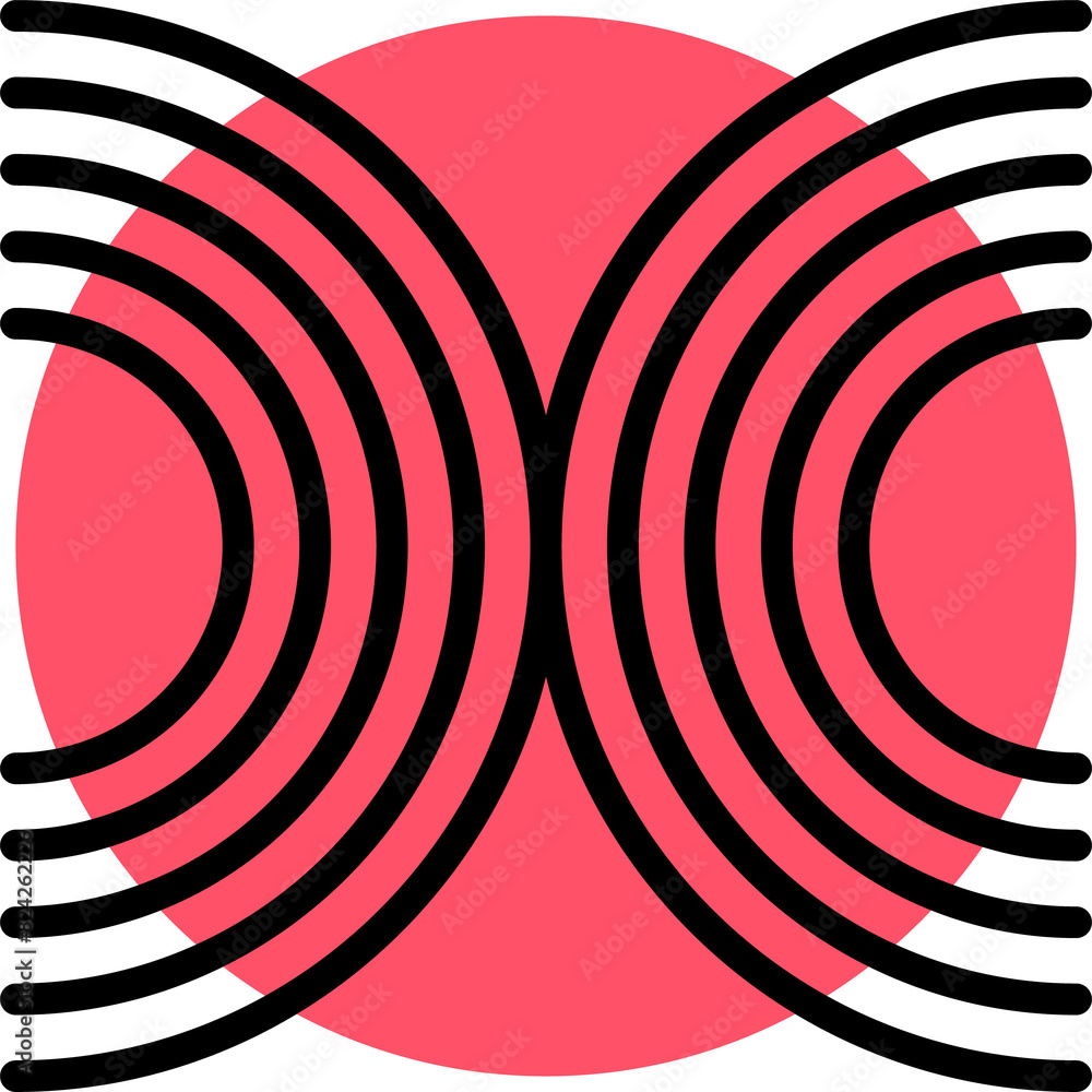 Poster abstract geometric memphis shape circle semicircle