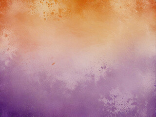 Purple and Orange Background with Vintage Grunge Texture and Watercolor Stains.