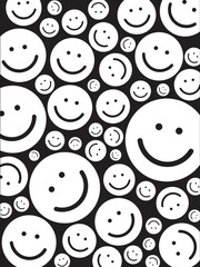 Group of smiley faces. Vector Illustration