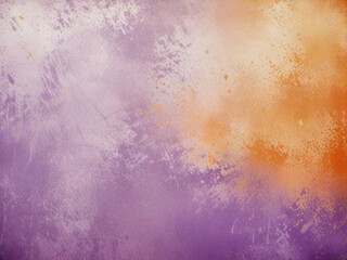 Purple and Orange Background with Vintage Grunge Texture and Watercolor Stains.