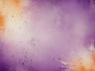 Purple and Orange Background with Vintage Grunge Texture and Watercolor Stains.