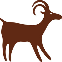 Mountain goat cave painting, ancient rock art