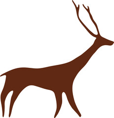 Deer cave painting, anthropology caveman artwork