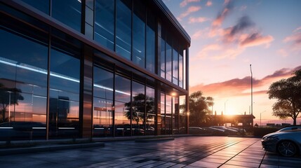 A photo of a law firm's exterior during sunset