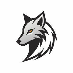 fox head icon isolated on white