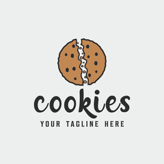 cookies vintage logo vector illustration template icon graphic design