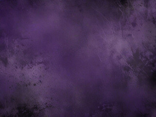 Purple and Black Background with Vintage Grunge Texture and Watercolor Stains.