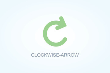 Fototapeta premium Clockwise Arrow Vector Or Logo Sign Symbol Illustration