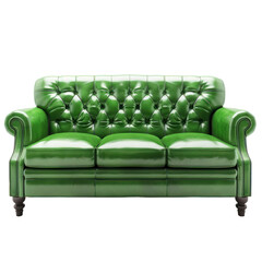 Green couch isolated on transparent background