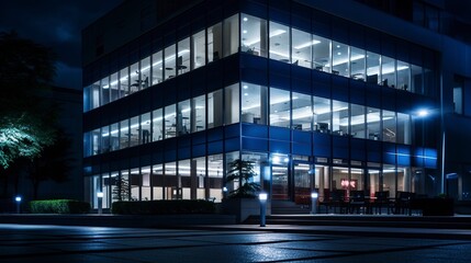 Naklejka premium A photo of a law office building at night.