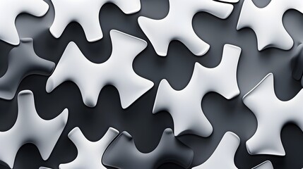 Obraz premium Interlocking Geometric Shapes in Elegant Monochrome Composition