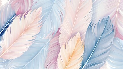 Delicate Feather Pattern in Soothing Pastel Tones Elegant and Serene Background for Branding Packaging or Digital Artwork