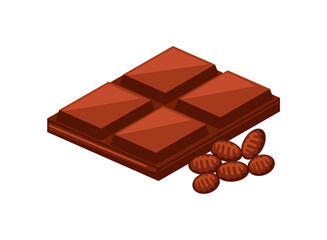 cocoa beans and chocolate bar