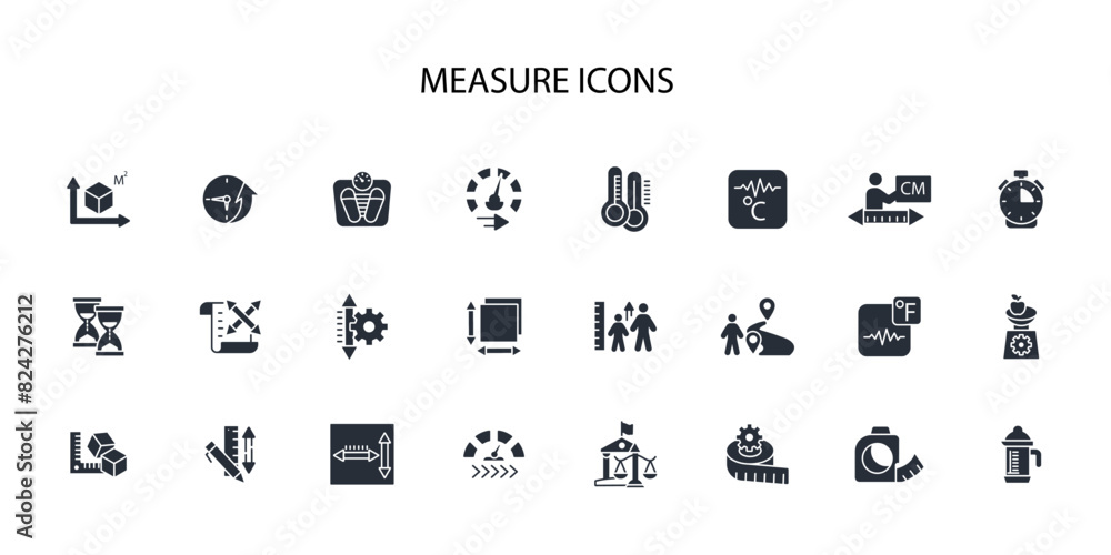 Poster measure icon set.vector.editable stroke.linear style sign for use web design,logo.symbol illustratio