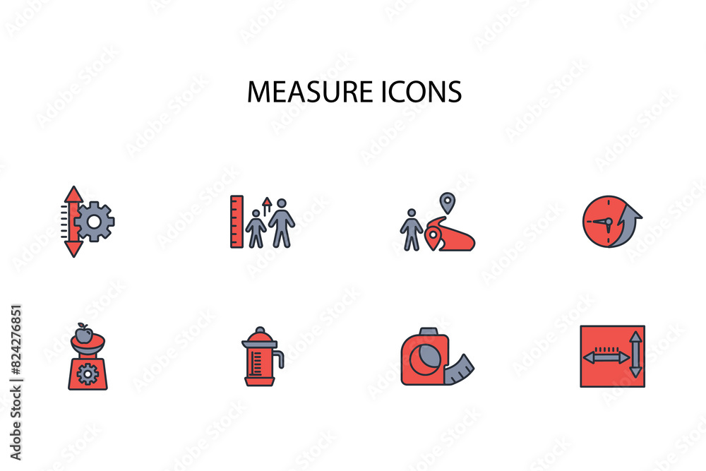 Poster measure icon set.vector.editable stroke.linear style sign for use web design,logo.symbol illustratio