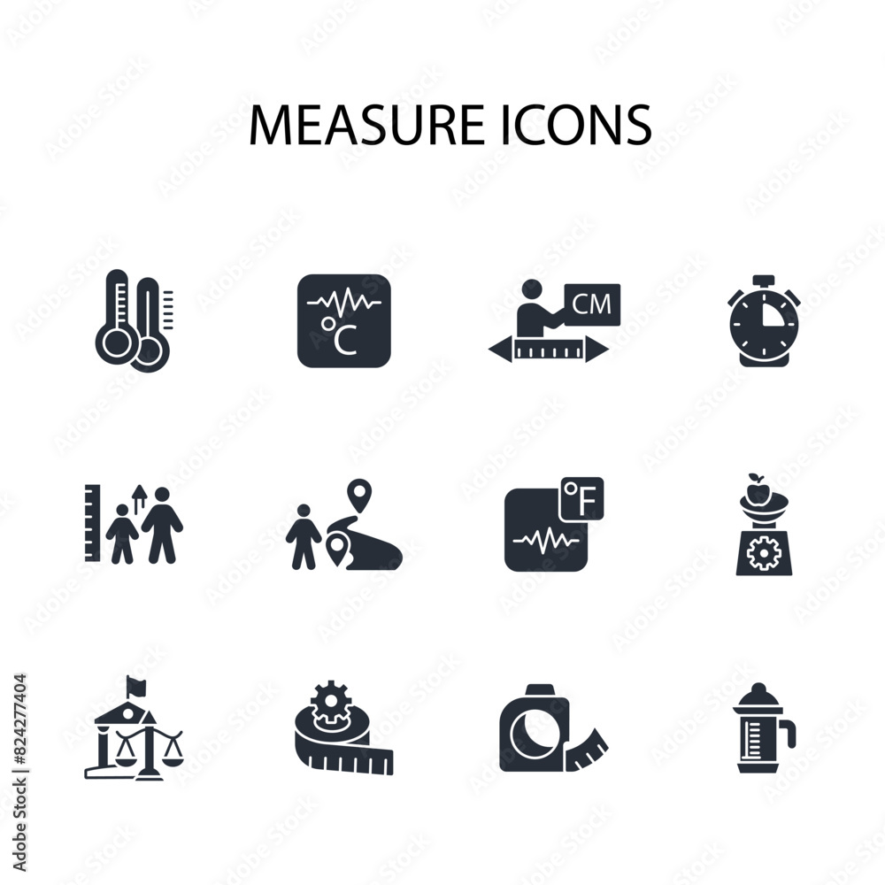 Poster measure icon set.vector.editable stroke.linear style sign for use web design,logo.symbol illustratio