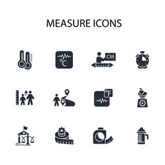 Measure icon set.vector.Editable stroke.linear style sign for use web design,logo.Symbol illustration.