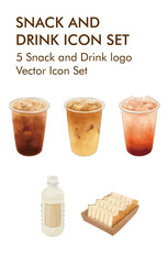 Snack and drink logo vector icon set 
