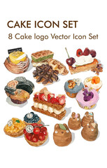 Cake logo vector icon set 