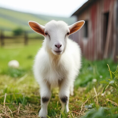 Obraz premium goat on the meadow
