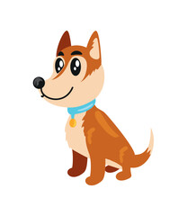 happy puppy dog sitting