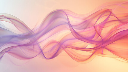 Digital smoke, flowing forms in translucent colors ,Iridescent gradient soft fabric floating on white background ,Soft pastel colors blend seamlessly in a wavy gradient abstract background