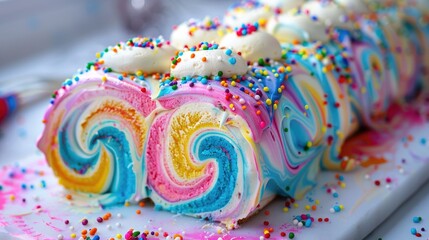 Watercolor Roll Cake