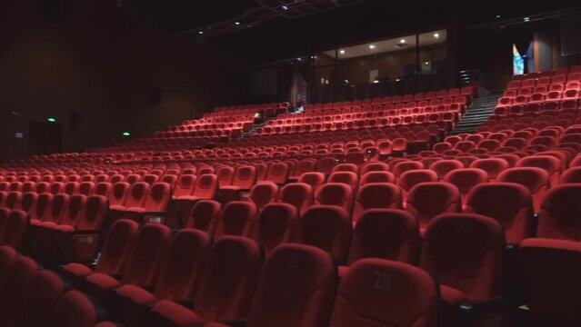 Empty Red Seats in the Movie Theater