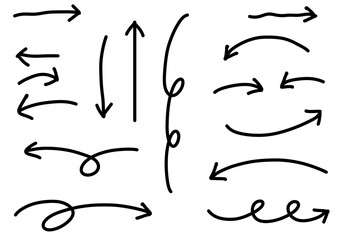 くるくる回転震える矢印手描きセット