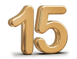 Golden 3d number 15