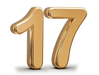 Golden 3d number 17