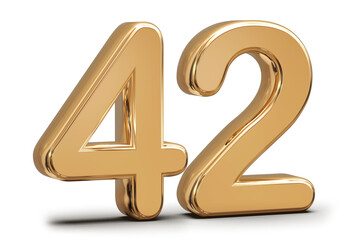 Golden 3d number 42