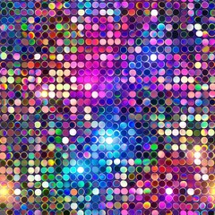 Iridescent hues, glitter accents, and shimmering light effects on disco mirror glam sequin, seamless pattern. AI generated