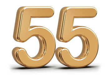 Golden 3d number 55