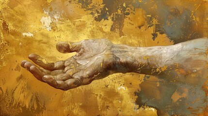 A painting of a hand