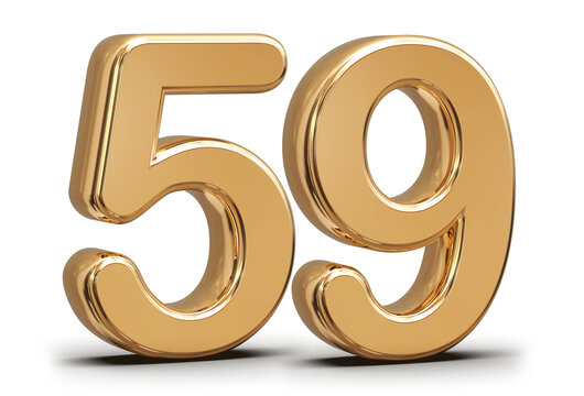 Golden 3d number 59