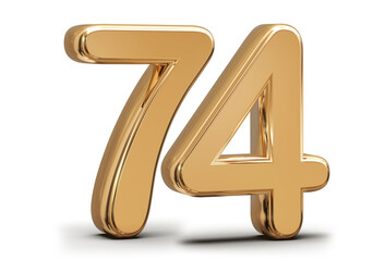 Golden 3d number 74
