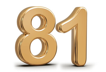 Golden 3d number 81