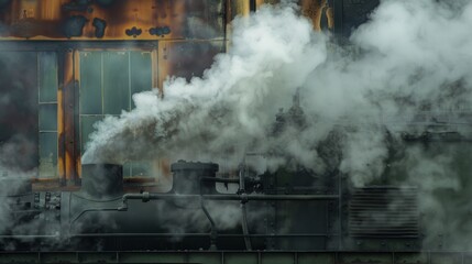 Smoke billows out of the exhaust pipe as the diesel generator roars to life.