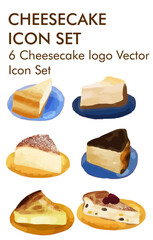 Cheesecake logo vector icon set 