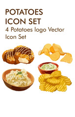 Potatoes logo vector icon set