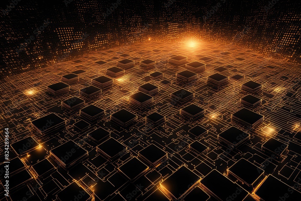 Poster digital precision abstract tech background with geometry