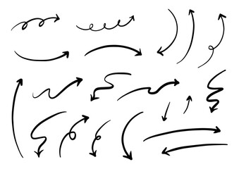 ペンの手書きの矢印セット_黒