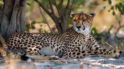 Cheetah lying on the grass